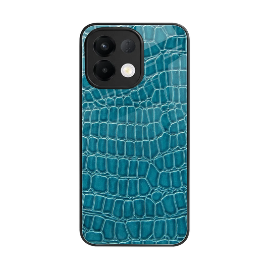 Croco Blue back phone cover | glass case for oppo k13 5g