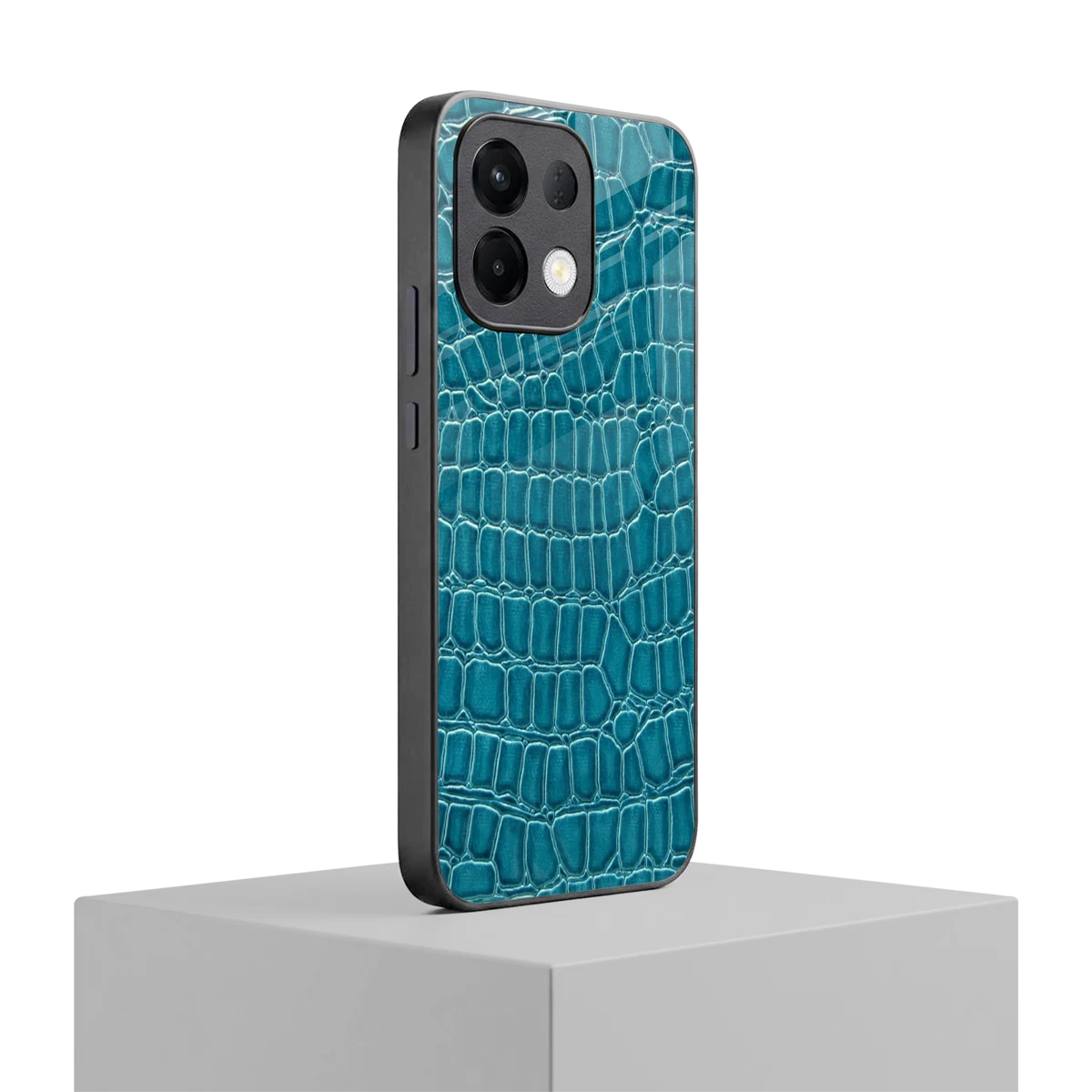 Croco Blue oppo k13 5g mobile cover | shockproof glass phone case