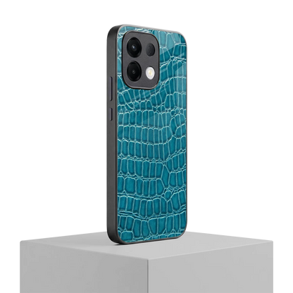 Croco Blue oppo k13 5g mobile cover | shockproof glass phone case