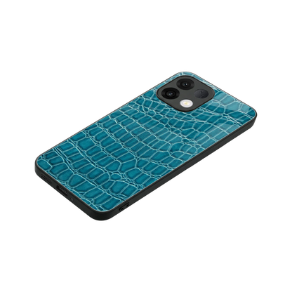 Croco Blue stylish phone case for oppo k13 5g | glossy glass and slim fit