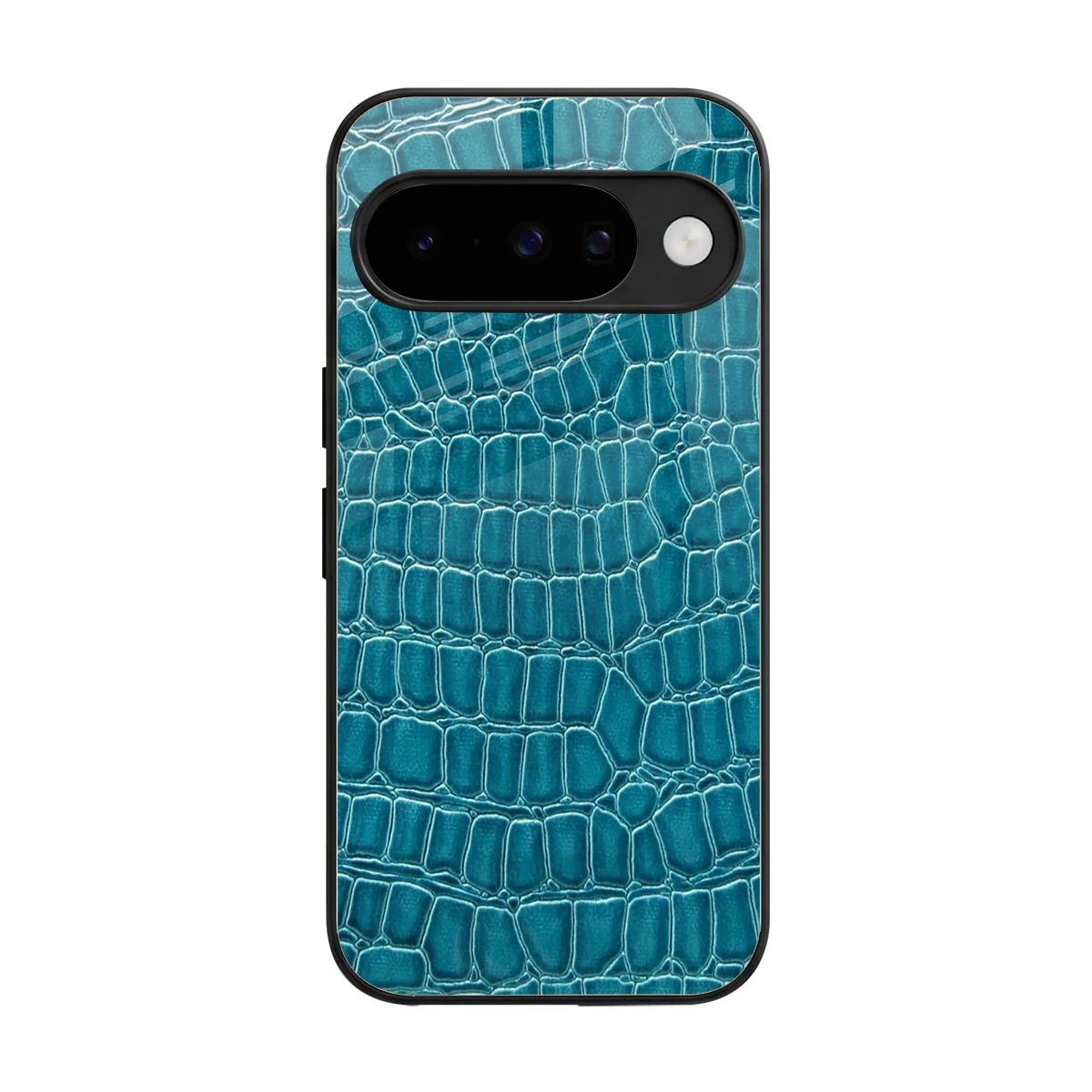 Croco Blue back phone cover | glass case for google pixel 10