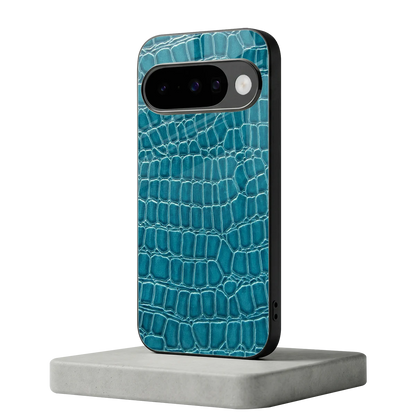 Croco Blue google pixel 10 mobile cover | shockproof glass phone case