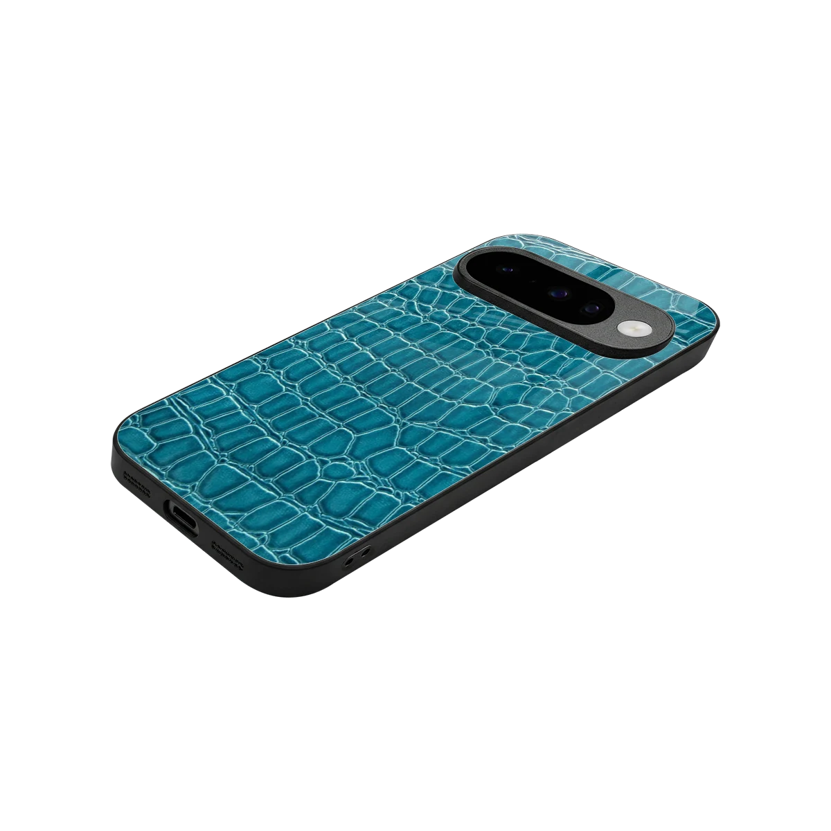 Croco Blue stylish phone case for google pixel 10 | glossy glass and slim fit