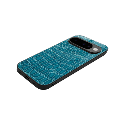 Croco Blue stylish phone case for google pixel 10 | glossy glass and slim fit