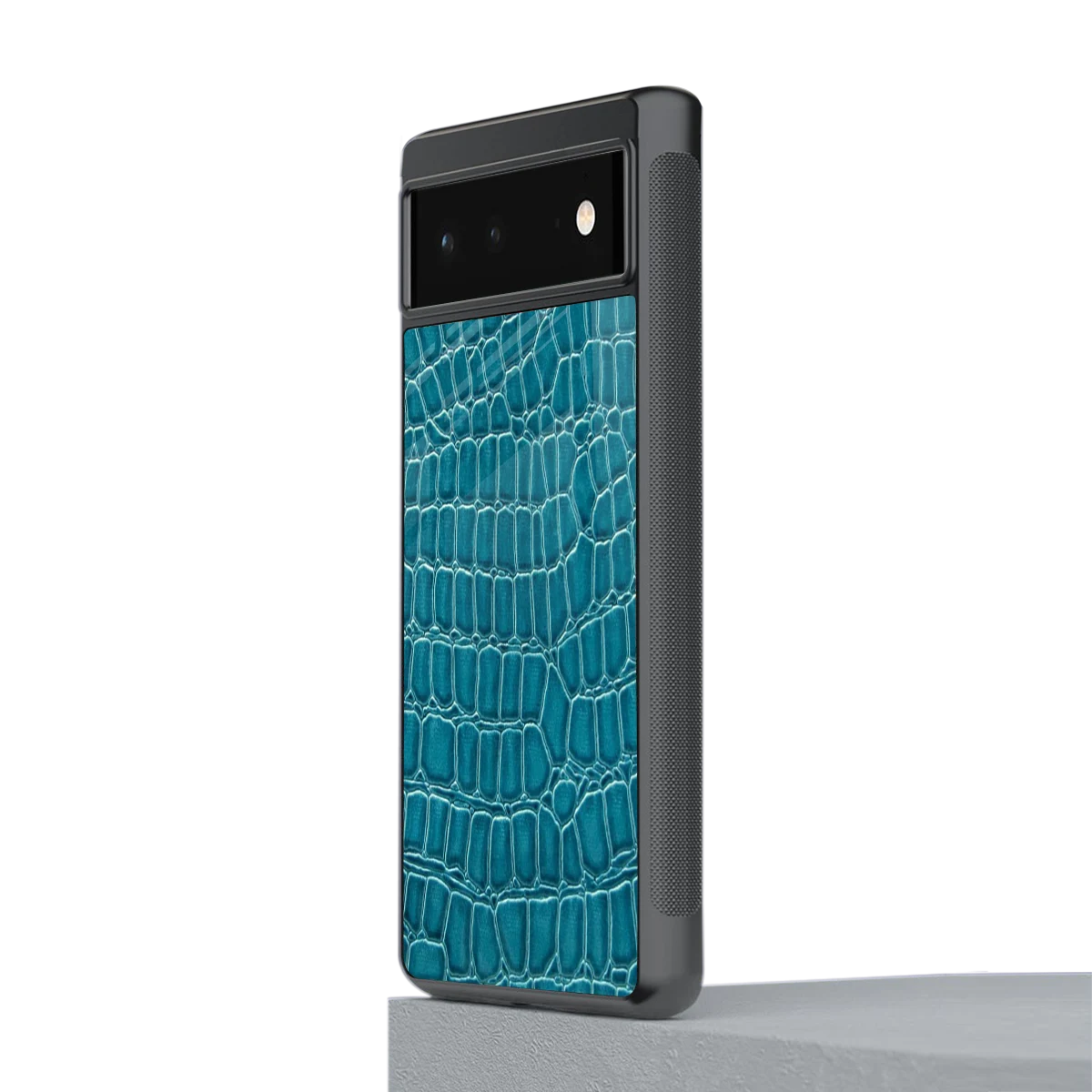 Croco Blue stylish phone case for google pixel 6 | glossy glass and slim fit