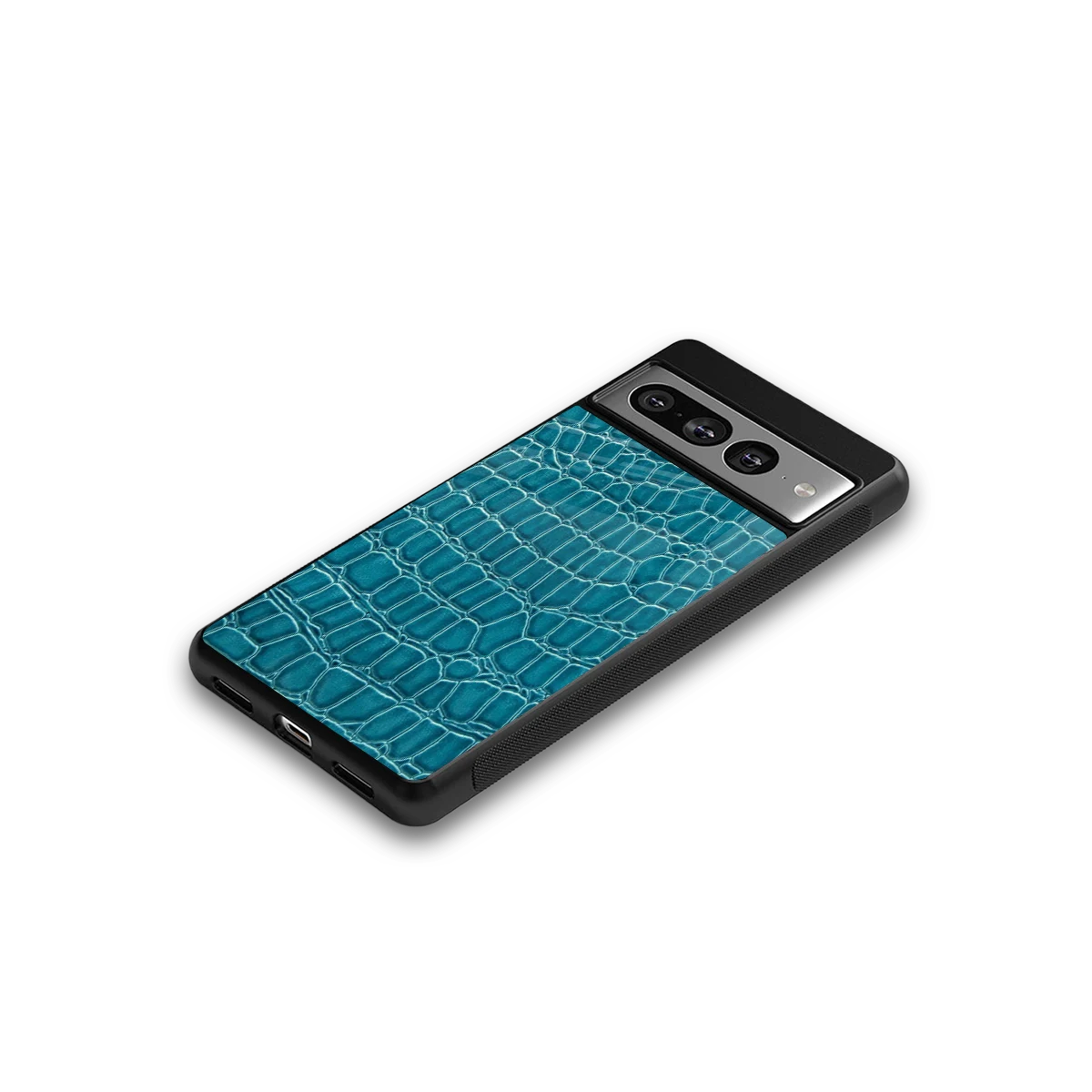 Croco Blue google pixel 7 pro mobile cover | shockproof glass phone case