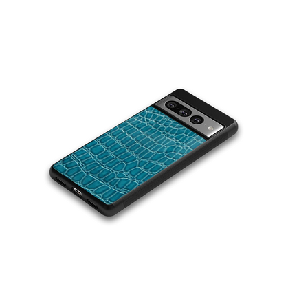 Croco Blue google pixel 7 pro mobile cover | shockproof glass phone case