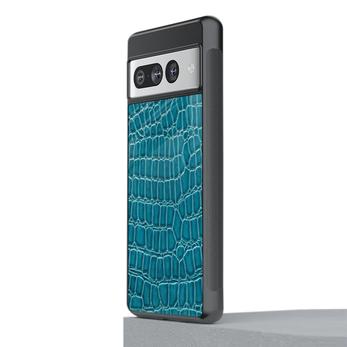Croco Blue stylish phone case for google pixel 7 pro | glossy glass and slim fit