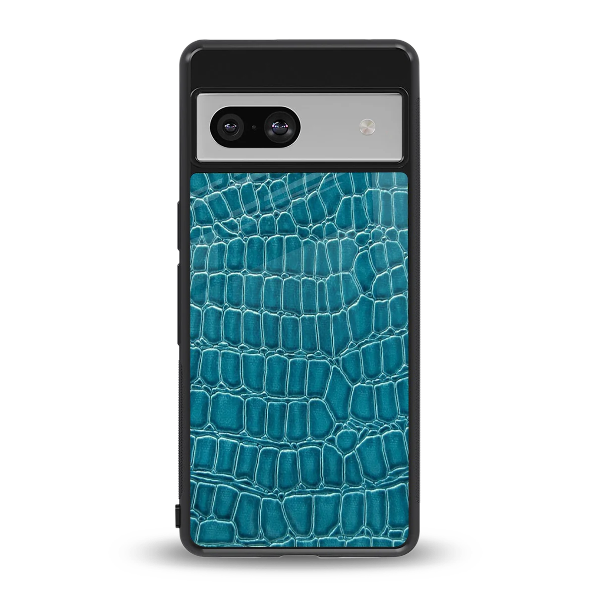Croco Blue back phone cover | glass case for google pixel 7