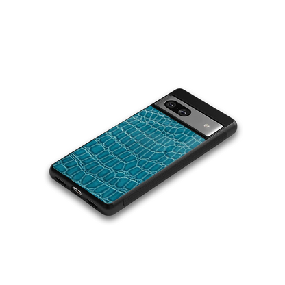 Croco Blue google pixel 7 mobile cover | shockproof glass phone case