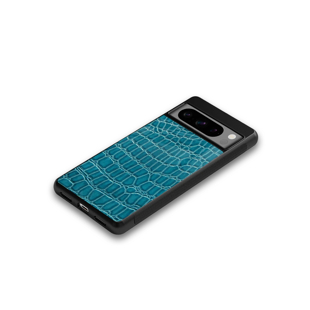 Croco Blue google pixel 8 pro mobile cover | shockproof glass phone case
