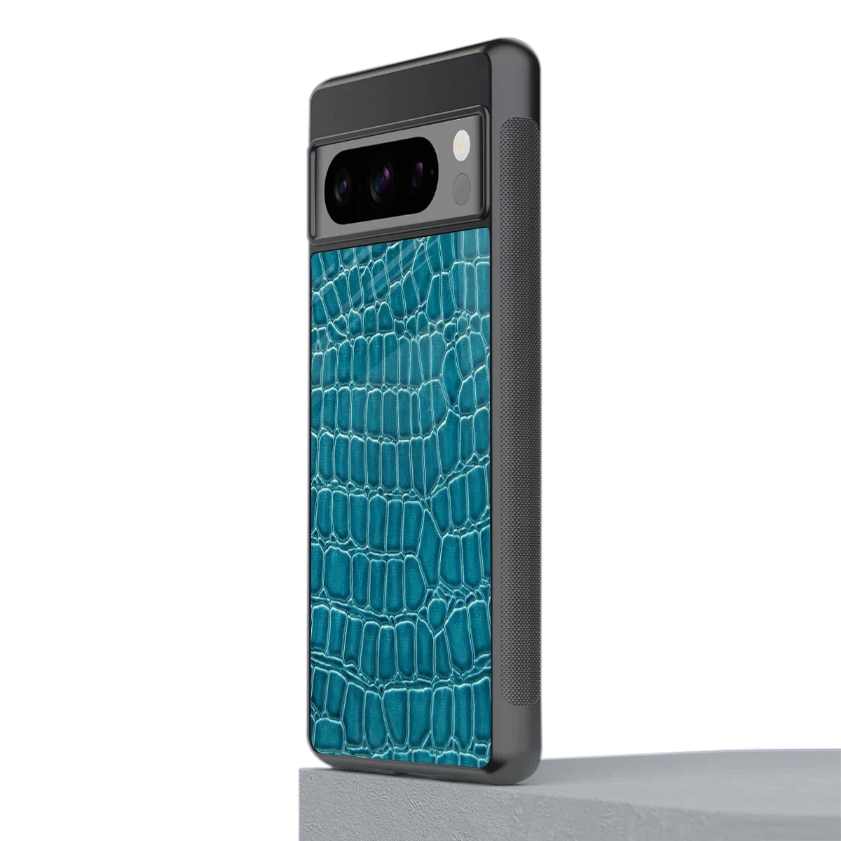 Croco Blue stylish phone case for google pixel 8 pro | glossy glass and slim fit