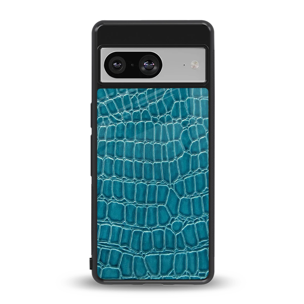 Croco Blue back phone cover | glass case for google pixel 8