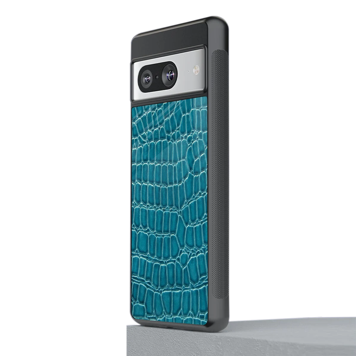 Croco Blue stylish phone case for google pixel 8 | glossy glass and slim fit