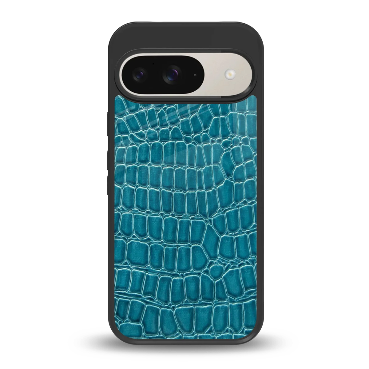Croco Blue back phone cover | glass case for google pixel 9