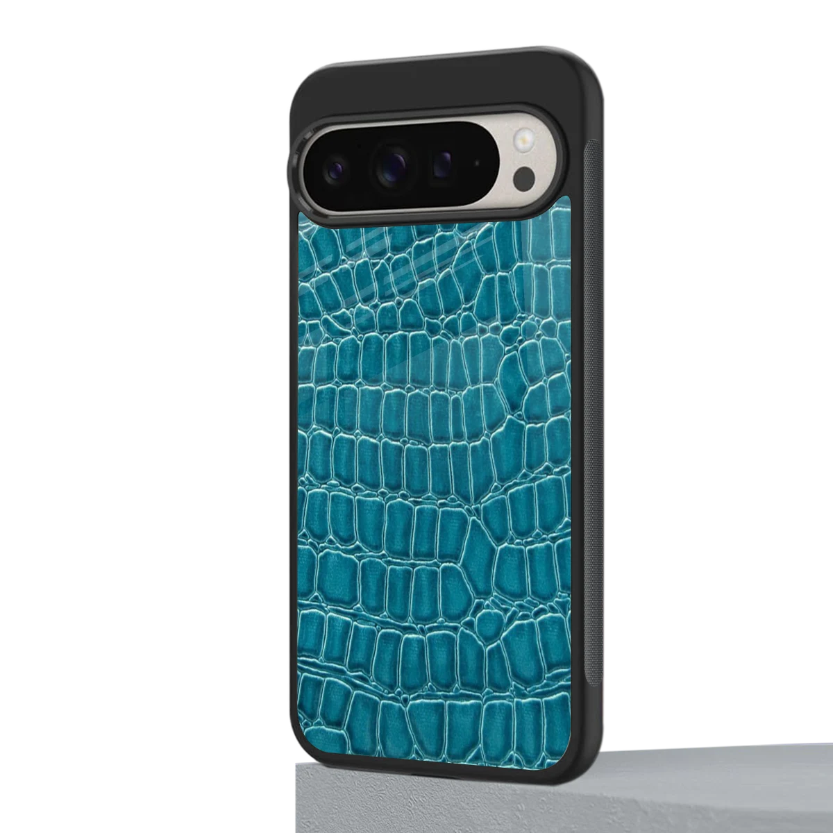 Croco Blue google pixel 9 pro mobile cover | shockproof glass phone case