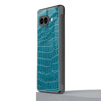 Croco Blue google pixel 10a mobile cover | shockproof glass phone case