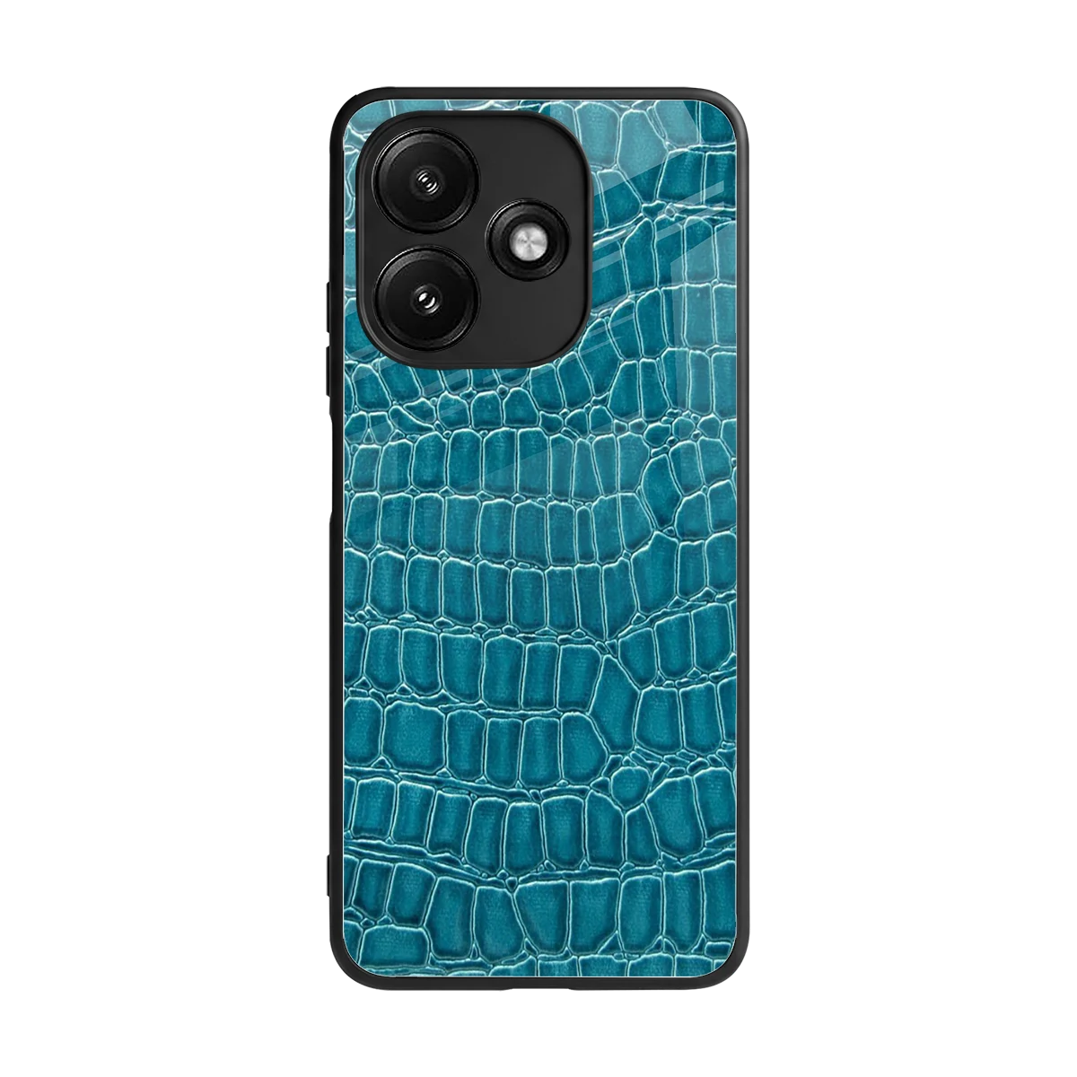 Croco Blue back phone cover | glass case for redmi 12 5g