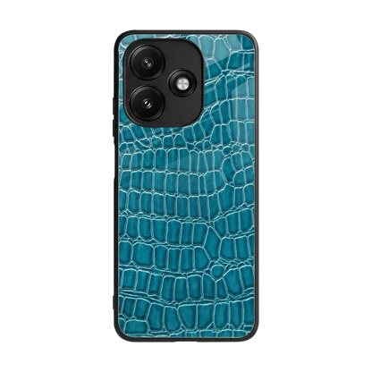 Croco Blue back phone cover | glass case for redmi 12 5g