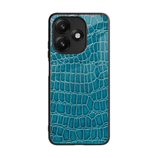 Croco Blue back phone cover | glass case for redmi 12 5g