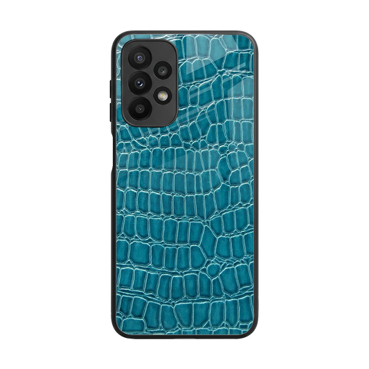 Croco Blue back phone cover | glass case for samsung galaxy a23