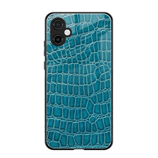 Croco Blue back phone cover | glass case for samsung galaxy a06 5g