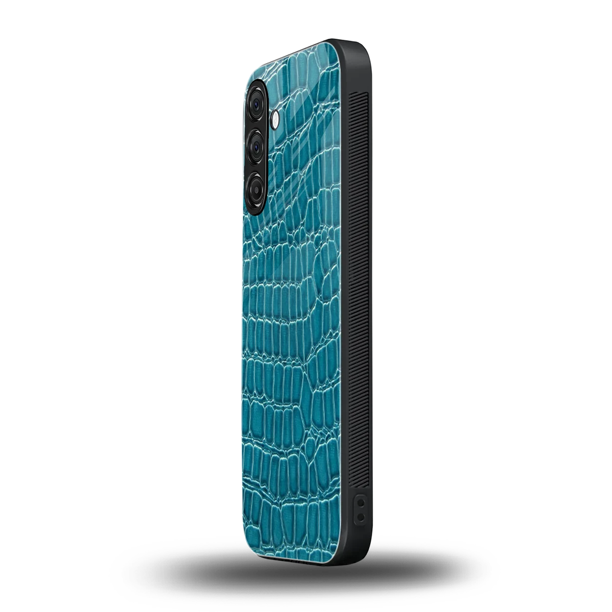 Croco Blue samsung galaxy m35 5g mobile cover | shockproof glass phone case