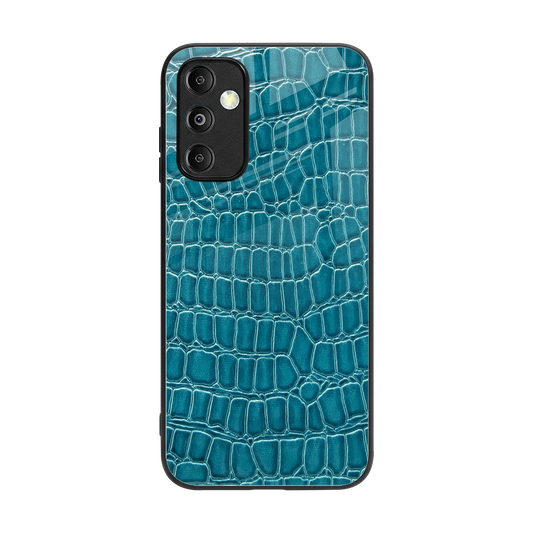 Croco Blue back phone cover | glass case for samsung galaxy m14 5g