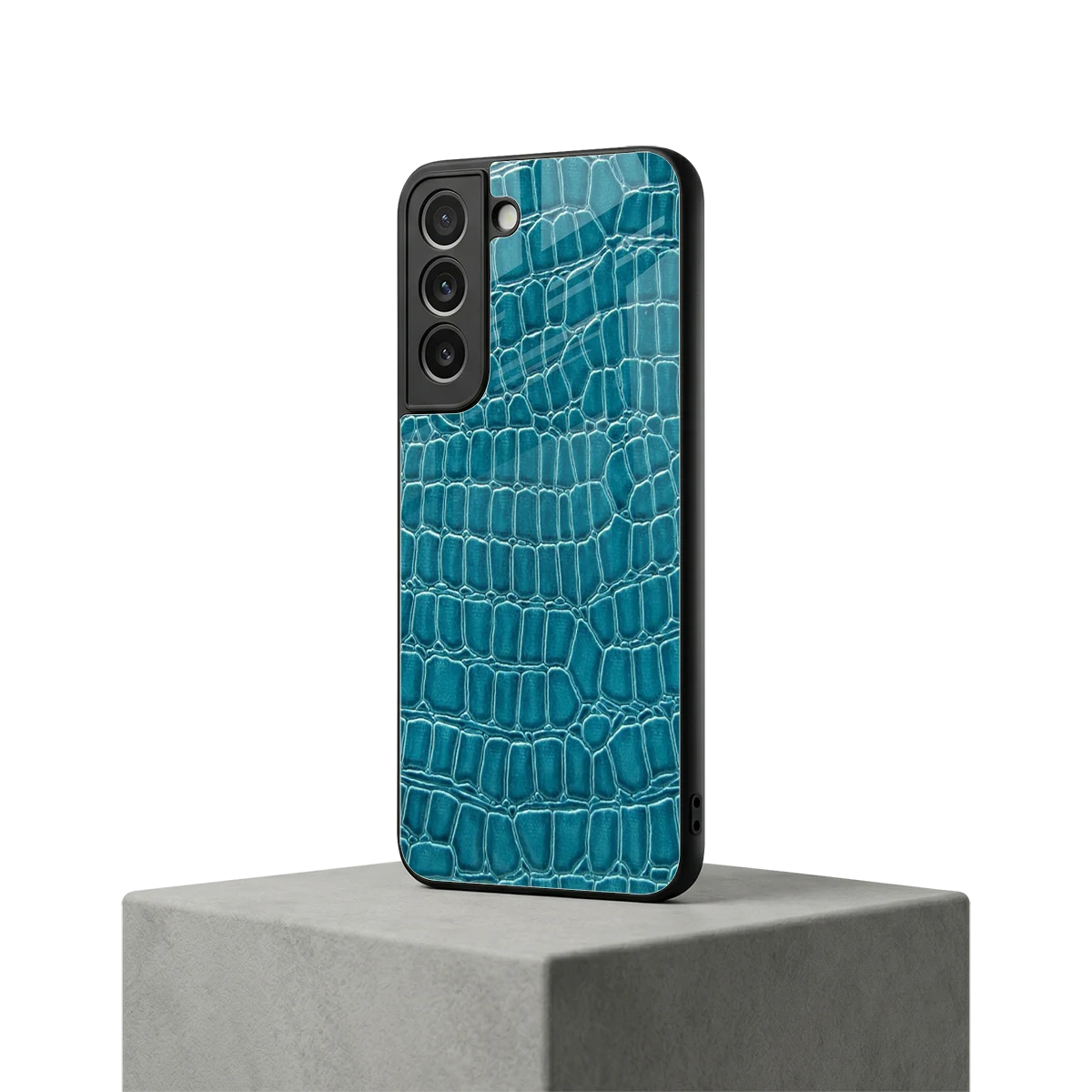 Croco Blue samsung galaxy s22 mobile cover | shockproof glass phone case