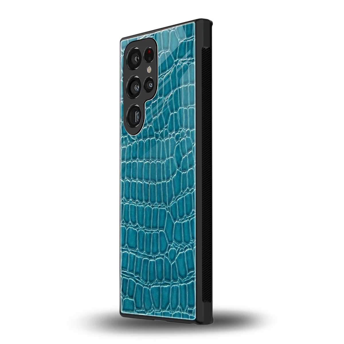 Croco Blue samsung galaxy s23 ultra mobile cover | shockproof glass phone case