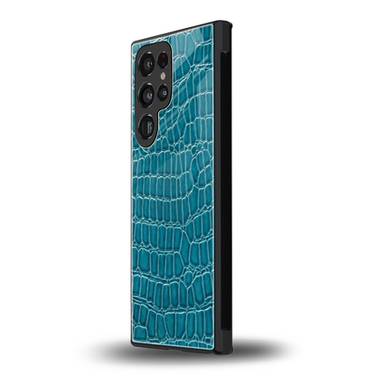 Croco Blue samsung galaxy s24 ultra mobile cover | shockproof glass phone case