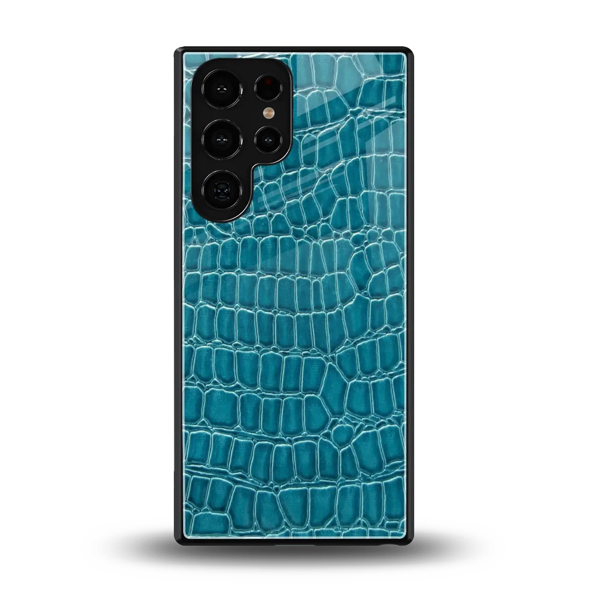 Croco Blue back phone cover | glass case for samsung galaxy s25 ultra