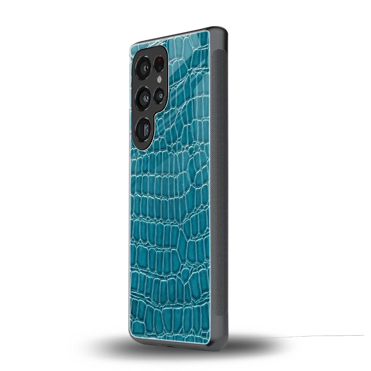 Croco Blue samsung galaxy s25 ultra mobile cover | shockproof glass phone case