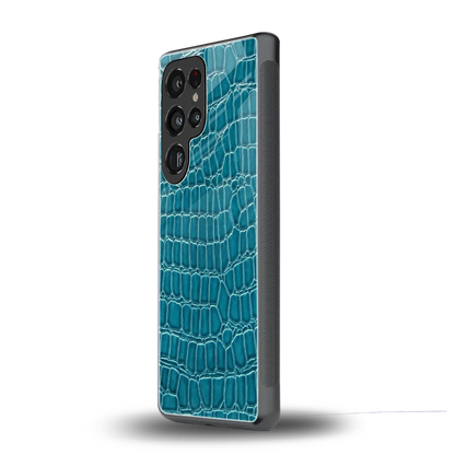 Croco Blue samsung galaxy s25 ultra mobile cover | shockproof glass phone case