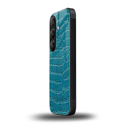 Croco Blue samsung galaxy s23 plus mobile cover | shockproof glass phone case