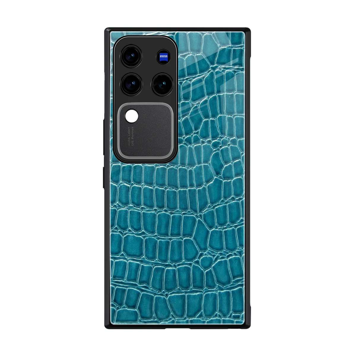 Croco Blue back phone cover | glass case forvivo v30 pro