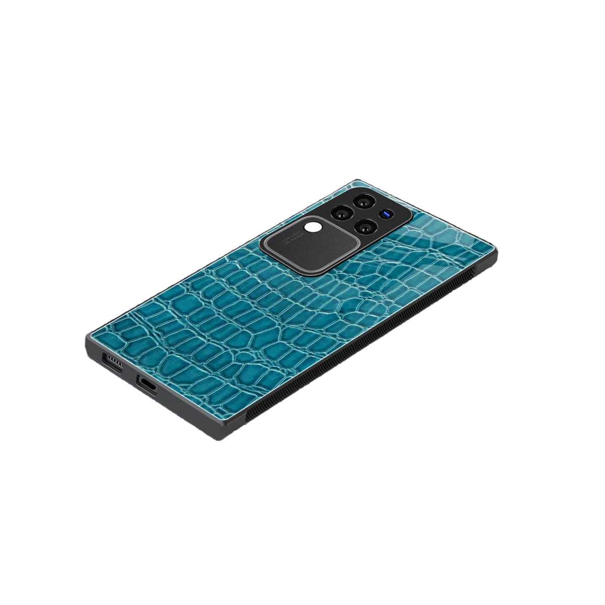 Croco Blue stylish phone case forvivo v30 pro | glossy glass and slim fit