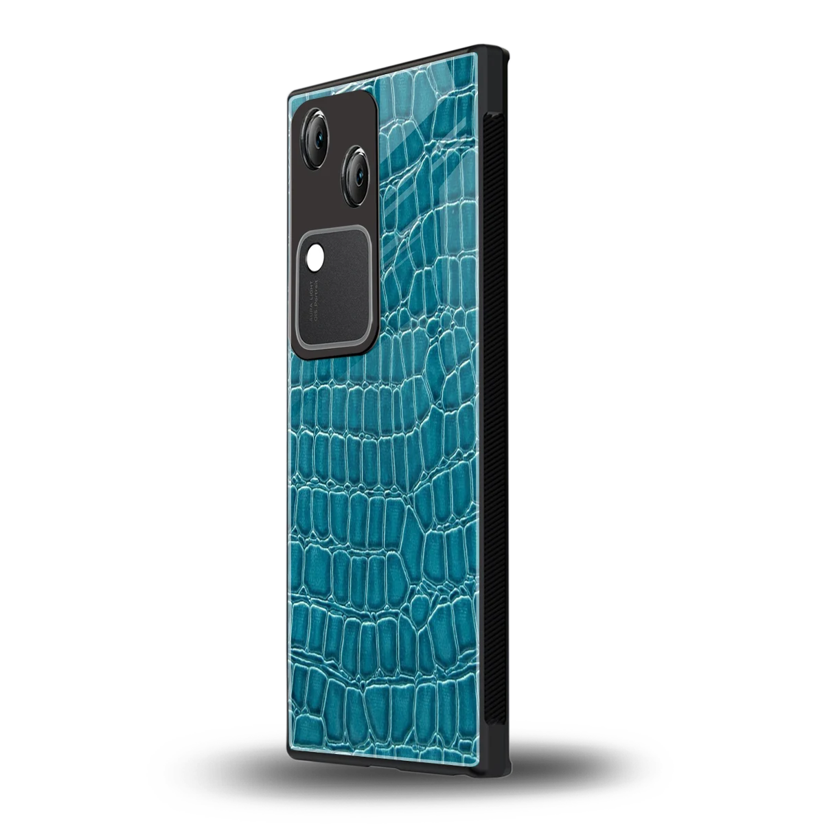 Croco Blue vivo v30 mobile cover | shockproof glass phone case
