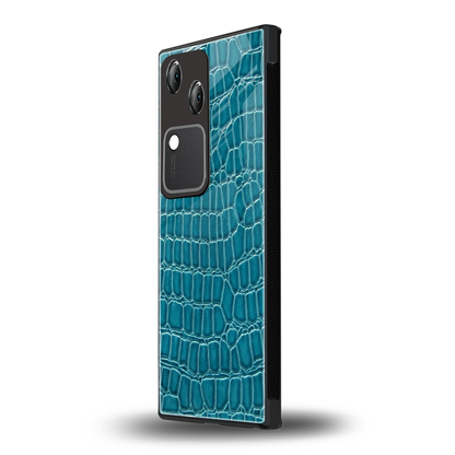 Croco Blue vivo v30 mobile cover | shockproof glass phone case