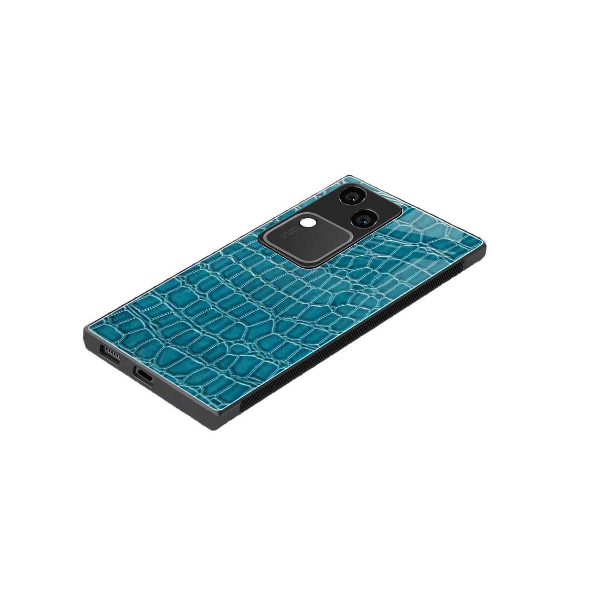 Croco Blue stylish phone case for vivo v30 | glossy glass and slim fit