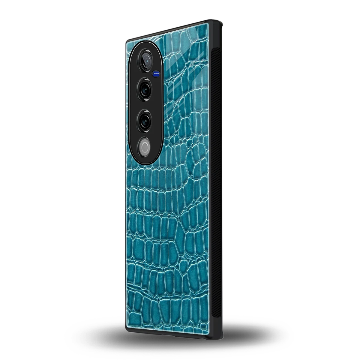 Croco Blue vivo v40 pro mobile cover | shockproof glass phone case