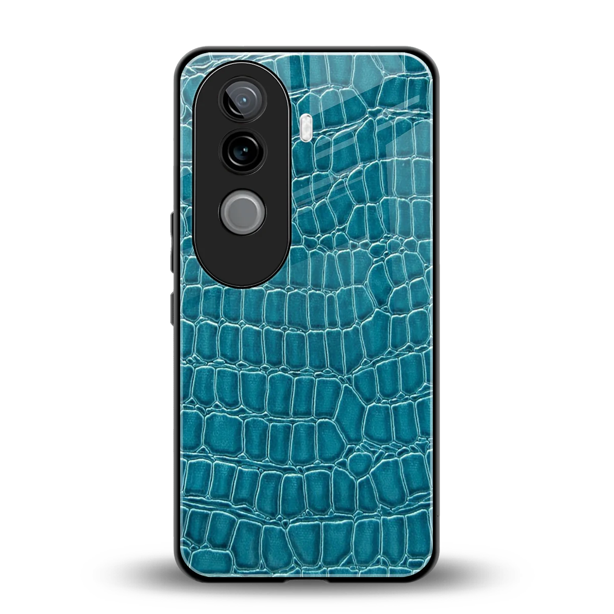 Croco Blue back phone cover | glass case for vivo v40e