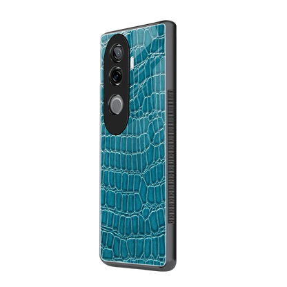 Croco Blue vivo v40e mobile cover | shockproof glass phone case