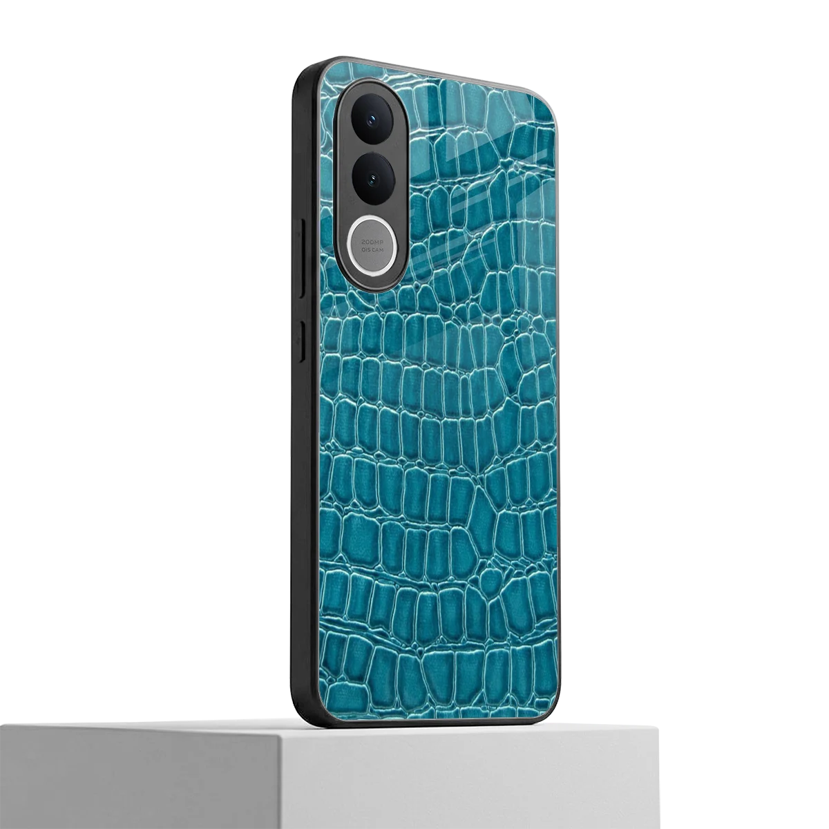 Croco Blue vivo v70 fe mobile cover | shockproof glass phone case