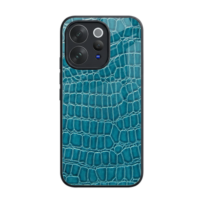 Croco Blue back phone cover | glass case for vivo v70