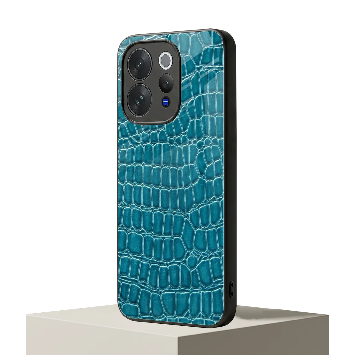 Croco Blue vivo v70 mobile cover | shockproof glass phone case