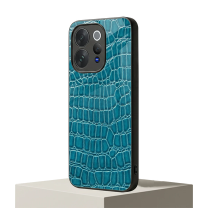 Croco Blue vivo v70 mobile cover | shockproof glass phone case