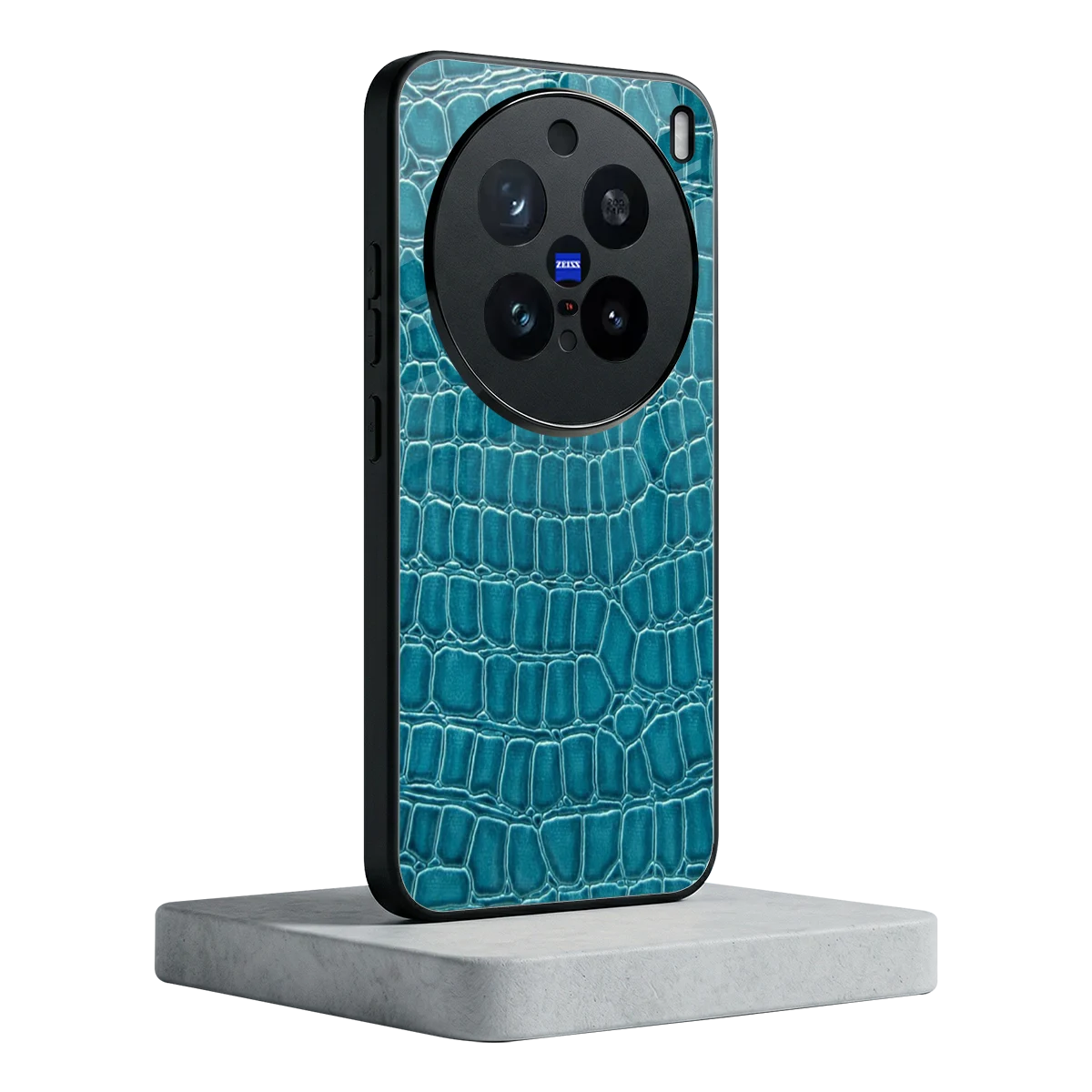 Croco Blue vivo x200 pro mobile cover | shockproof glass phone case