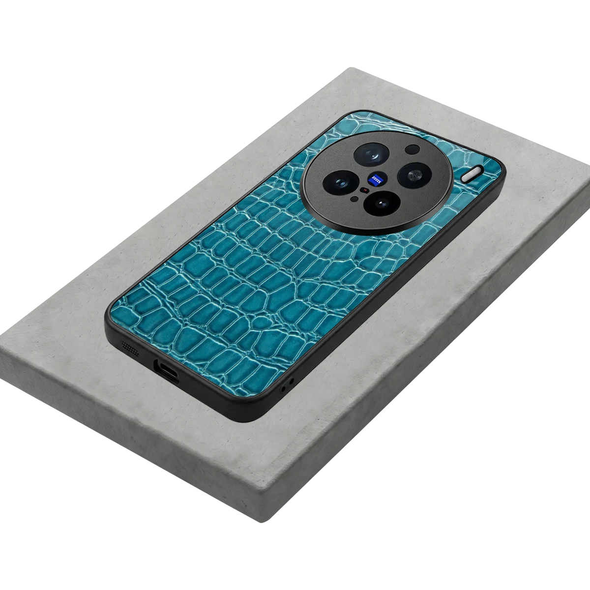 Croco Blue stylish phone case for vivo x200 pro | glossy glass and slim fit