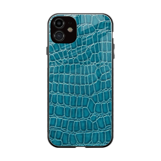 Croco Blue back phone cover | glass case for iphone 12